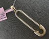 ESTATE LARGE .58CT DIAMOND 14K YELLOW GOLD SAFETY PIN FUN LOVE FLOATING NECKLACE