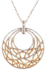 2.58CT DIAMOND 18K 2 TONE GOLD MULTI CIRCULAR INTERTWINING FUN FLOATING PENDANT