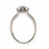 .84CT WHITE & PINK DIAMOND 18KT WHITE & ROSE GOLD HALO FILIGREE BEZEL LOVE RING