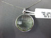 LARGE 16.26CT DIAMOND & AAA GREEN AMETHYST 14K WHITE GOLD ROUND FLOATING PENDANT