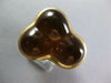 ESTATE EXTRA LARGE 18.53CT DIAMOND & AAA SMOKEY TOPAZ 14KT YELLOW GOLD FUN RING