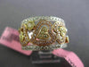 WIDE .88CT WHITE PINK & FANCY YELLOW DIAMOND 18K TRI COLOR GOLD ANNIVERSARY RING