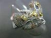 ESTATE EXTRA LARGE 1.42CT DIAMOND 18KT TRI COLOR GOLD 3D ETOILE HEART LOVE RING