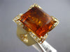 EXTRA LARGE 36.70CT DIAMOND AAA CITRINE 14KT YELLOW GOLD EMERALD CUT FLOWER RING