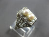 ANTIQUE .25CT OLD MINE DIAMOND & AAA SOUTH SEA PEARL 14KT WHITE GOLD RING #28167