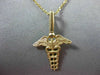 ESTATE 14KT YELLOW GOLD 3D HANDCRAFTED MEDICAL EMBLEM FLOATING PENDANT #25065