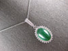 LARGE 8CT DIAMOND & AAA EMERALD 14KT WHITE GOLD 3D OVAL & ROUND PENDANT #27164