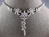 LARGE 4.39CT DIAMOND 18KT WHITE GOLD MULTI FLOWER LARIAT SEMI ETERNITY NECKLACE