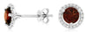 1.46CT DIAMOND & AAA GARNET 14K WHITE GOLD ROUND SOLITAIRE MARTINI STUD EARRINGS
