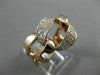 ESTATE LARGE .40CT ROUND DIAMOND 18KT ROSE GOLD 3D OPEN LINK LOVE KNOT FUN RING