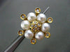 ESTATE .62CT DIAMOND & AAA PEARL 18K WHITE & YELLOW GOLD FLOWER CLIP ON EARRINGS