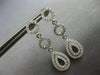 .95CT DIAMOND 14K WHITE GOLD 3D CIRCLE OF LIFE DOUBLE TEAR DROP HANGING EARRINGS