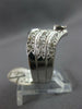ANTIQUE WIDE 1.26CT DIAMOND 14KT WHITE GOLD THREE ROW V SHAPE ANNIVERSARY RING