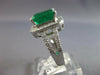 LARGE 4.46CT DIAMOND & AAA EMERALD 18KT WHITE GOLD EMERALD CUT ENGAGEMENT RING