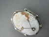 ANTIQUE LARGE .05CT DIAMOND FILIGREE LADY CAMEO 14K WHITE BROOCH & PENDANT #2096