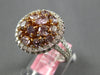 LARGE 2.67CT WHITE & PINK DIAMOND 18K WHITE & ROSE GOLD CLUSTER ANNIVERSARY RING
