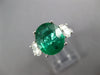 LARGE 5.07CT DIAMOND & AAA EMERALD 14K WHITE 3D GOLD OVAL ENGAGEMENT RING #27151