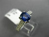 ESTATE 1.88CT DIAMOND & CUSHION SAPPHIRE 18K WHITE GOLD FILIGREE ENGAGEMENT RING