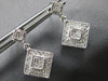 .33CT DIAMOND 14K WHITE GOLD ROUND GEOMETRICAL FILIGREE SQUARE HANGING EARRINGS