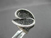 ESTATE LARGE 6.84CT WHITE & BLACK DIAMOND 18KT WHITE GOLD 3D INFINITY HEART RING