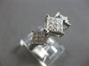 LARGE .75CT DIAMOND 14K WHITE GOLD PRINCESS GEOMETRICAL PAST PRESENT FUTURE RING