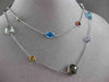 ANTIQUE EXTRA LONG 45.0CT EXTRA FACET MULTI SHAPE & GEM 14KT WHITE GOLD NECKLACE