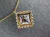 ESTATE .29CT DIAMOND 14KT 2 TONE GOLD 3D PAVE SQUARE FILIGREE BEADED FUN PENDANT