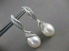 ESTATE LARGE DIAMOND 12MM SOUTH SEA PEARL 14KT WHITE GOLD HANGING EARRINGS #2664