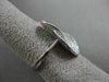 ESTATE LARGE .88CT ROUND DIAMOND 18K WHITE GOLD 3D PAVE INFINITY OVAL LOVE RING