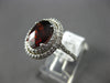 LARGE 3.24CT DIAMOND & AAA GARNET 14KT WHITE GOLD OVAL & ROUND DOUBLE HALO RING