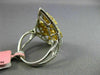 ESTATE LARGE 2.23CT WHITE & FANCY YELLOW DIAMOND 18KT WHITE GOLD PEAR SHAPE RING