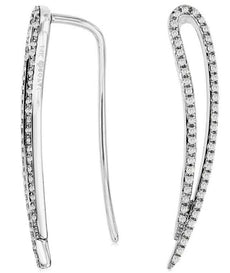 .29CT DIAMOND 14KT WHITE GOLD ELONGATED TEAR DROP LEVERBACK FUN HANGING EARRINGS