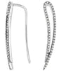 .29CT DIAMOND 14KT WHITE GOLD ELONGATED TEAR DROP LEVERBACK FUN HANGING EARRINGS