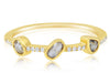 .28CT WHITE & CHOOCLATE FANCY DIAMOND 18KT YELLOW GOLD MULTI SHAPE 3 STONE RING