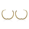ESTATE .46CT DIAMOND 18K YELLOW GOLD 3D ROUND HAMMERED HOOP FUN HANGING EARRINGS