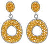 EXTRA LARGE 17.65CT WHITE FANCY YELLOW DIAMOND 18K 2 TONE GOLD HANGING EARRINGS
