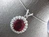 EXTRA LARGE 13.79CT DIAMOND & AAA RUBY 14KT WHITE GOLD 3D CLASSIC PENDANT #27986