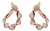 ESTATE .58CT DIAMOND 18KT ROSE GOLD LEAF ROPE TEAR DROP CLIP ON HANGING EARRINGS