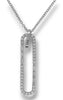 .56CT DIAMOND 18K WHITE GOLD 3D ROUND & BAGUETTE OVAL LOVE KNOT FLOATING PENDANT