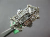 LARGE 1.45CT DIAMOND 18KT WHITE GOLD ROUND BAGUETTE DOUBLE ANCHOR ELONGATED RING