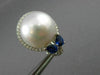 LARGE .92CT DIAMOND AAA SAPPHIRE & SOUTH SEA PEARL 18KT WHITE GOLD 3D EARRINGS