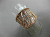 ANTIQUE LARGE 1.56CT ROUND & BAGUETTE DIAMOND 14KT ROSE GOLD 3D LEAF FUN RING