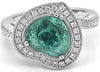 4.56CT DIAMOND & AAA PARAIBA TOURMALINE 18KT WHITE GOLD 3D HALO ENGAGEMENT RING