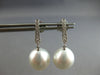.16CT DIAMOND & AAA TAHITIAN PEARL 18K WHITE GOLD JOURNEY BAR HANGING EARRINGS