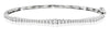 1.0CT DIAMOND 14KT WHITE GOLD CLASSIC ROUND BAMBOO SEMI ETERNITY BANGLE BRACELET