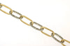 ESTATE 1.0CT DIAMOND 14KT YELLOW GOLD 3D ROUND CLASSIC OVAL LINK TENNIS BRACELET