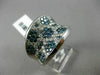 ESTATE LARGE 2.86CT WHITE & BLUE DIAMOND 14K WHITE GOLD 3D MULTI FLOWER FUN RING