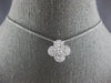 1.14CT DIAMOND 18KT WHITE GOLD 3D ROUND & BAGUETTE 4 LEAF CLOVER LOVE NECKLACE