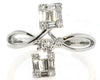 .31CT DIAMOND 18KT WHITE GOLD ROUND & BAGUETTE DOUBLE SQUARE INFINITY LOVE RING