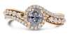 1.35CT WHITE & FANCY COLOR DIAMOND 18KT ROSE GOLD OVAL & ROUND CRISS CROSS RING